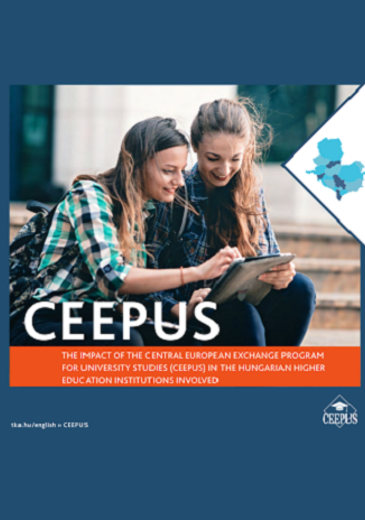 CEEPUS hatástanulmány kiadvány borítóképe a kiadvány angol címével és 2 mosolygó diáklánnyal